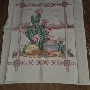 VTG Dimensions Stamped Cross Stitch  Desert Cactus  By Gloria Eriksen Complete